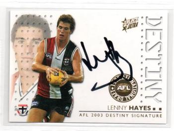 2003 Select XL Ultra AFL - Destiny 1998 Signatures #DS4 Lenny Hayes Front